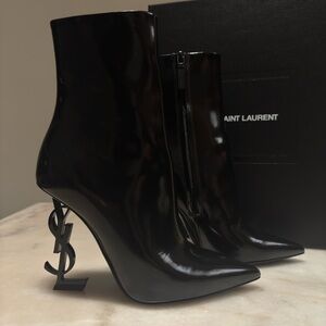 Yves Saint Laurent Black Patent Boots
